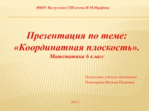 Презентация по математике на тему: Координатная плоскость(6 класс)