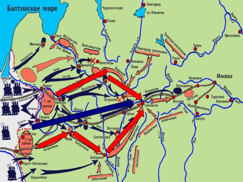 Карта войны с наполеоном 1812