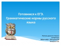 Презентация Подготовка к ЕГЭ. Грамматические нормы