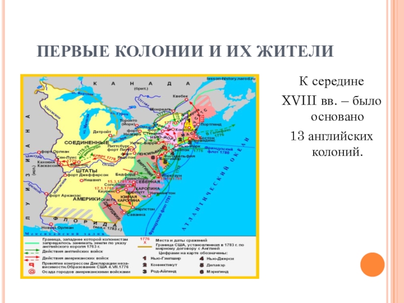 Презентация на тему английские колонии в северной америке 8 класс