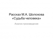 Презентация к уроку по рассказу М. Шолохова