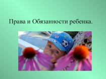 Проектная работа Права и обязанности ребенка
