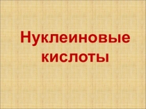 Презентация по биологии на тему Нуклеиновые кислоты (9 класс)