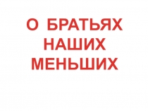 Презентация по литературному чтению на тему О братьях наших меньших