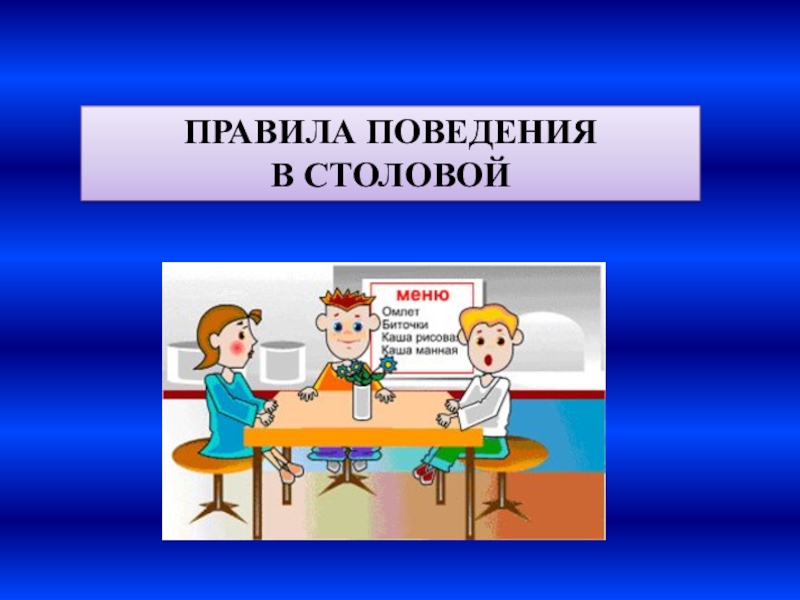 Правила поведения в школьной столовой презентация