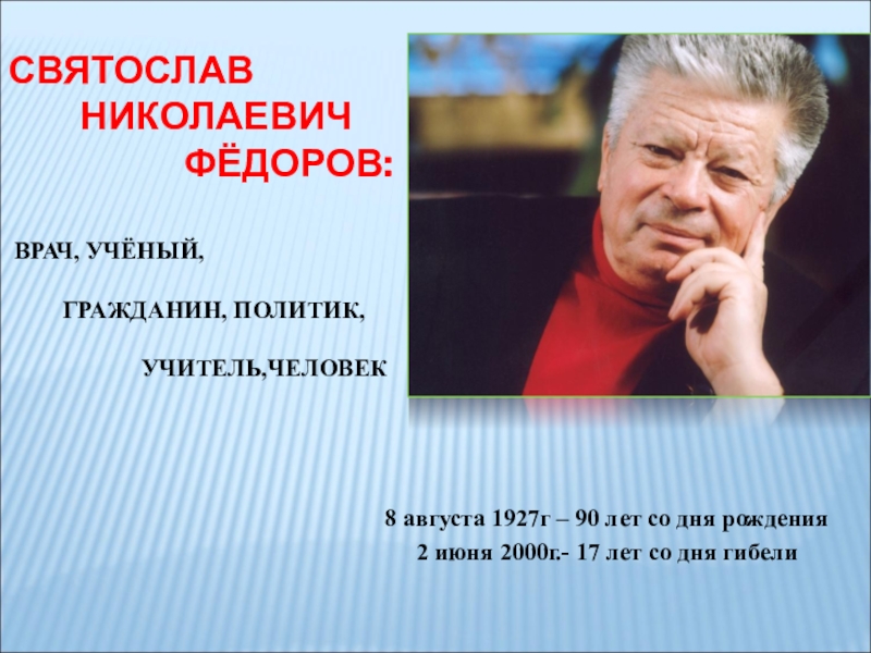 Презентация святослав николаевич федоров