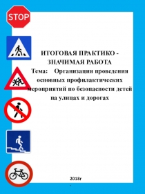 Презентация по теме: Организация проведения основных профилактических мероприятий по безопасности детей на улицах и дорогах