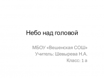 Презентация по внеурочной деятельности Небо над головой