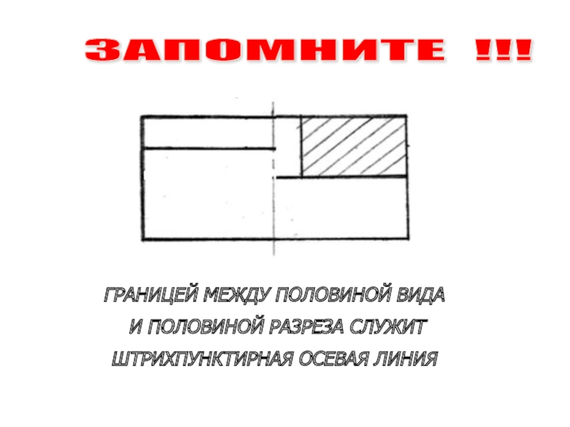 Соединение вида и разреза презентация по черчению