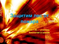 Внеклассное мероприятие на тему: Защитим лес от пожара