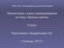 Презентация по природоведению на тему Органы чувств
