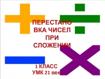 Презентация по математике на тему Перестановка чисел при сложении.