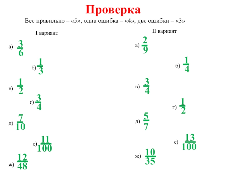 В пятых как правильно. Доли 5 класс.