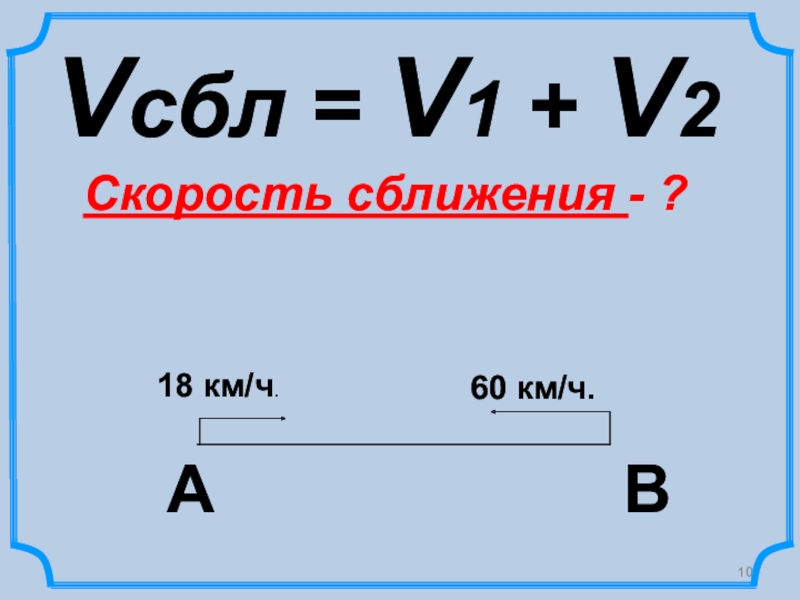 Скорость сближения формула