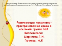 Развивающая предметно-пространственная среда в ясельной группе