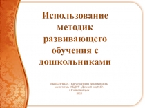Использование методик развивающего обучения с дошкольниками в ДОУ