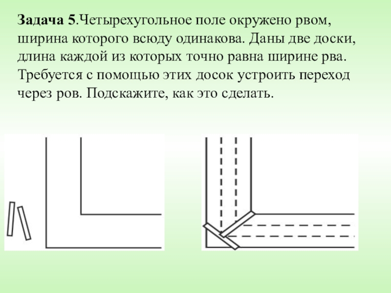 Четырехугольное поле окружено рвом шириной