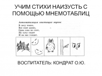 Презентация для детей дошкольного возраста Учим стихи наизусть с помощью мнемотаблиц
