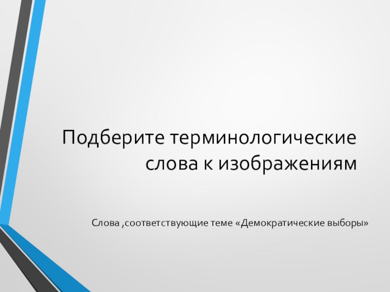 Демократические выборы презентация по обществознанию