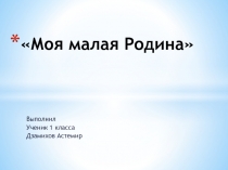 Презентация по окружающему миру на темуМоя малая родина 1 класс