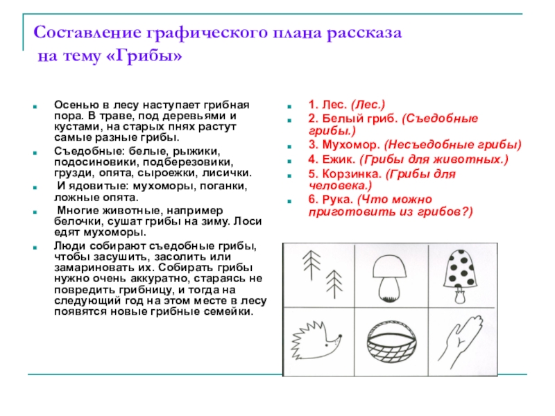 Схема составления описательного рассказа для дошкольников