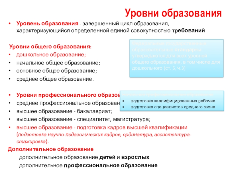 Образование циклов. Циклы образования. Завершенный цикл образования. Уровни общего образования. Циклы обучения в высшем образовании.