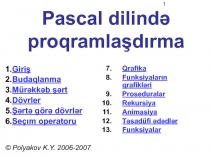 Pascal programlaşdırma dilinə aid təqdiamt .
