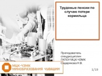 Презентация по праву социального обеспечения Трудовые пенсии по случаю потери кормильца