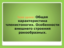 Презентация урока по биологии Тип Членистоногие (7 класс)
