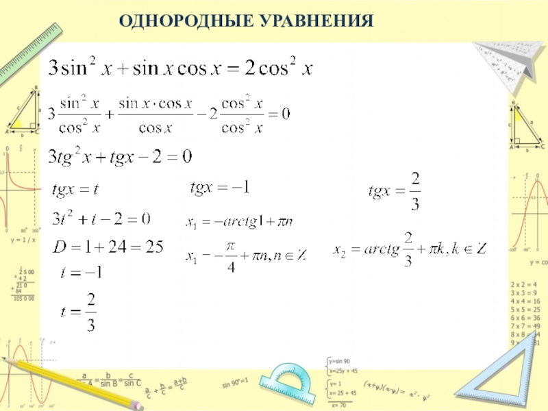 Однородные уравнения y y 0. Однородные уравнения. Решение тригонометрических уравнений 10 класс. Решение однородных уравнений. Однородные уравнения Алгебра.