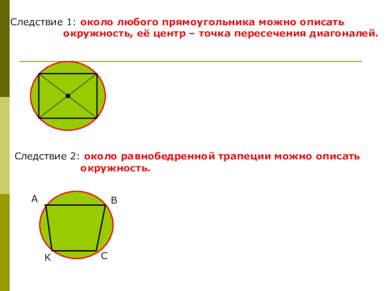 Описанная окружности 8 класс