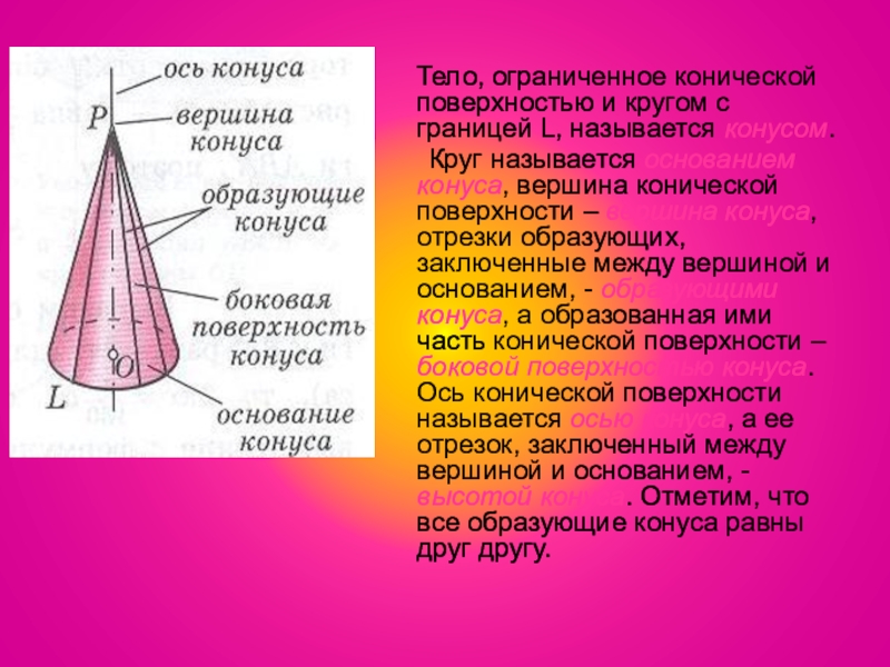 Длина окружности конуса равна