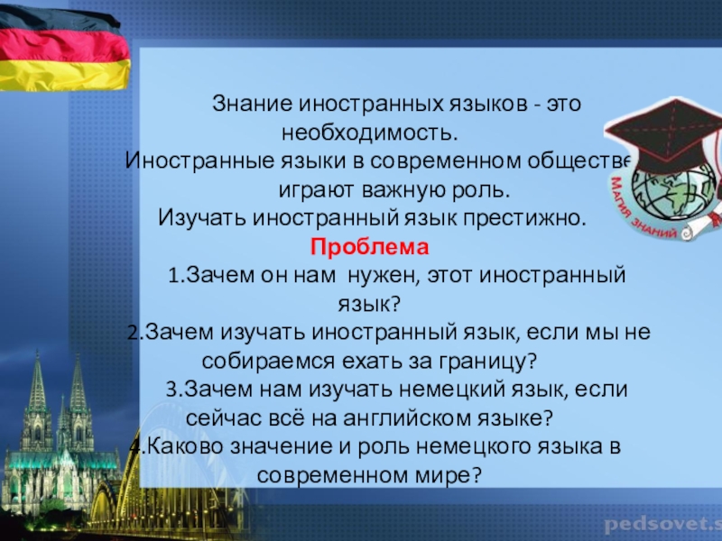 Страны изучаемого языка немецкий. Роль иностранных языков в современном мире. Презентация про иностранные языки. О необходимости изучения иностранных языков. Актуальность изучения иностранных языков в современном мире.