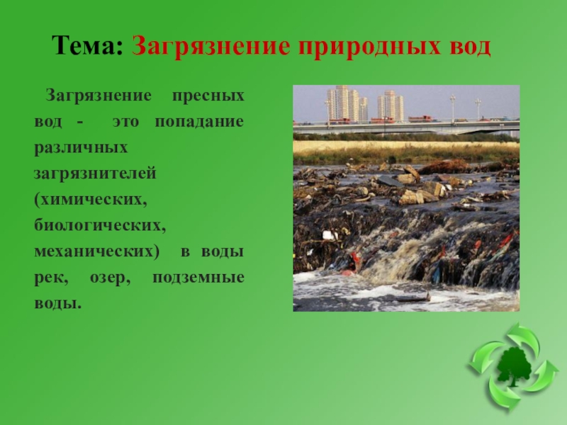 Проект проблема загрязнения воды