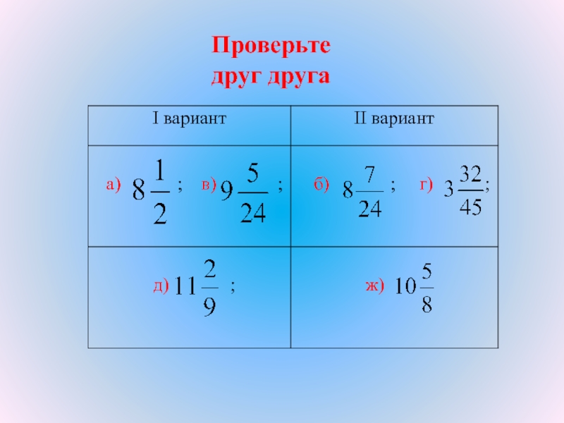 Сложение смешанных чисел 6 класс