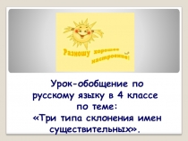 Русский язык Три типа склонения