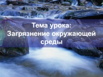 Презентация к уроку Загрязнение окружающей среды