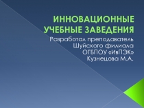 Презентация по педагогике Инновационные учебные заведения