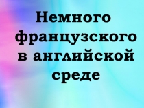 НЕМНОГО ФРАНЦУЗСКОГО В АНГЛИЙСКОЙ СРЕДЕ