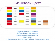 Презентация по изобразительному искусству на тему Смешиваем цвета ( 1 класс)