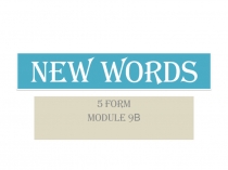 Новые слова модуля 9В в 5 классе по учебнику Spotlight