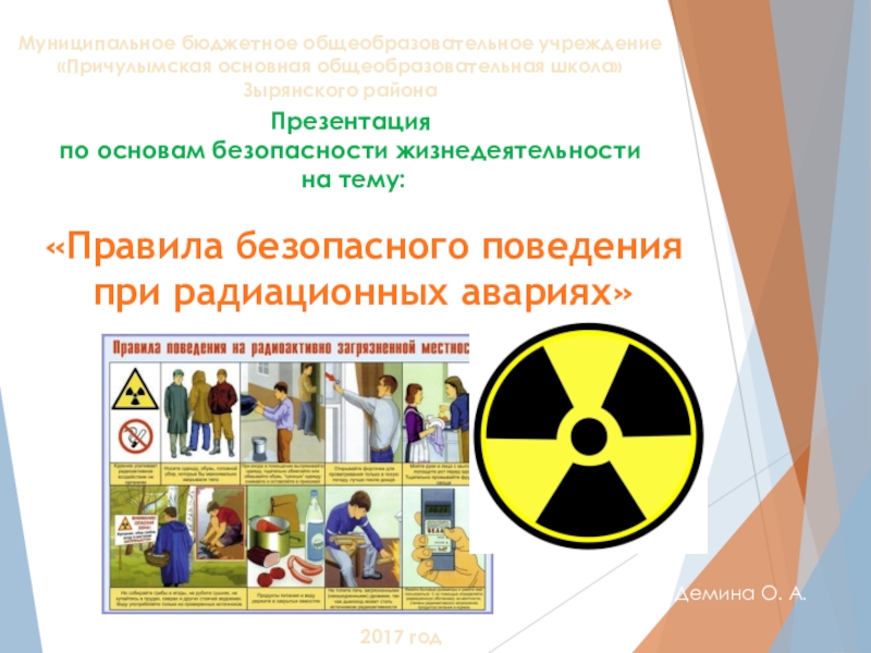 Презентация Презентация по ОБЖ Правила безопасного поведения при радиационных авариях