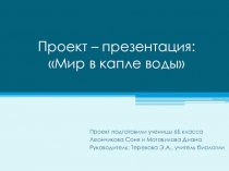 Презентация по биологии на тему Мир в капле воды