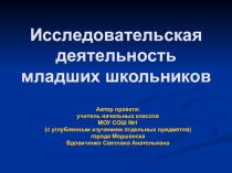 Педагогический проект Исследовательская деятельность младших школьников