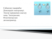 Презентация по физике тақырыбы: Денелердің электрленуі. Электр зарядының сақталу заңы. Электроскоп. Өткізгіштер мен диэлектриктер.