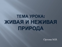 Живое и неживое. Презентация урока окружающего мира (1 класс)