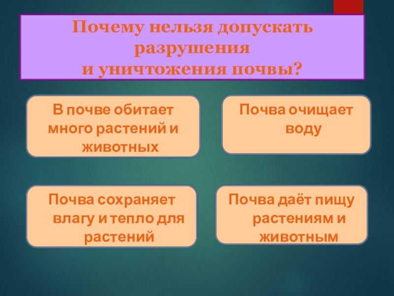 Тест земля кормилица 4. Почему нельзя допускать разрушения почвы. Причины разрушающие почву. Почему нельзя допускать разрушения и уничтожения почвы 4 класс. Уничтожение почвы причины.