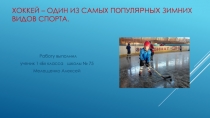 Презентация по проектной деятельности на тему: Хоккей