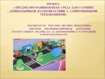Презентация ПРЕДМЕТНО-РАЗВИВАЮЩАЯ СРЕДА ДЛЯ СТАРШИХ ДОШКОЛЬНИКОВ В СООТdЕТСТВИИ С СОВРЕМЕННЫМИ ТРЕБОВАНИЯМИ