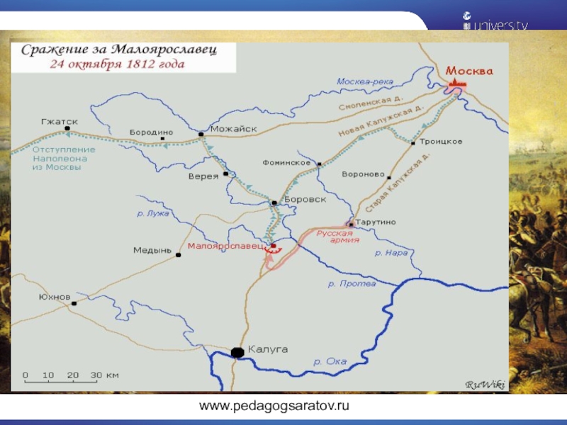 Карта малоярославца. Малоярославец сражение 1812 карта. Битва за Малоярославец 1812 карта. Отступление Наполеона из Москвы карта. Сражение под Малоярославцем схема.